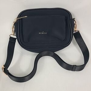 NEW Kedzie Sloane Neoprene Crossbody Purse Bag Black Gold NWOT
